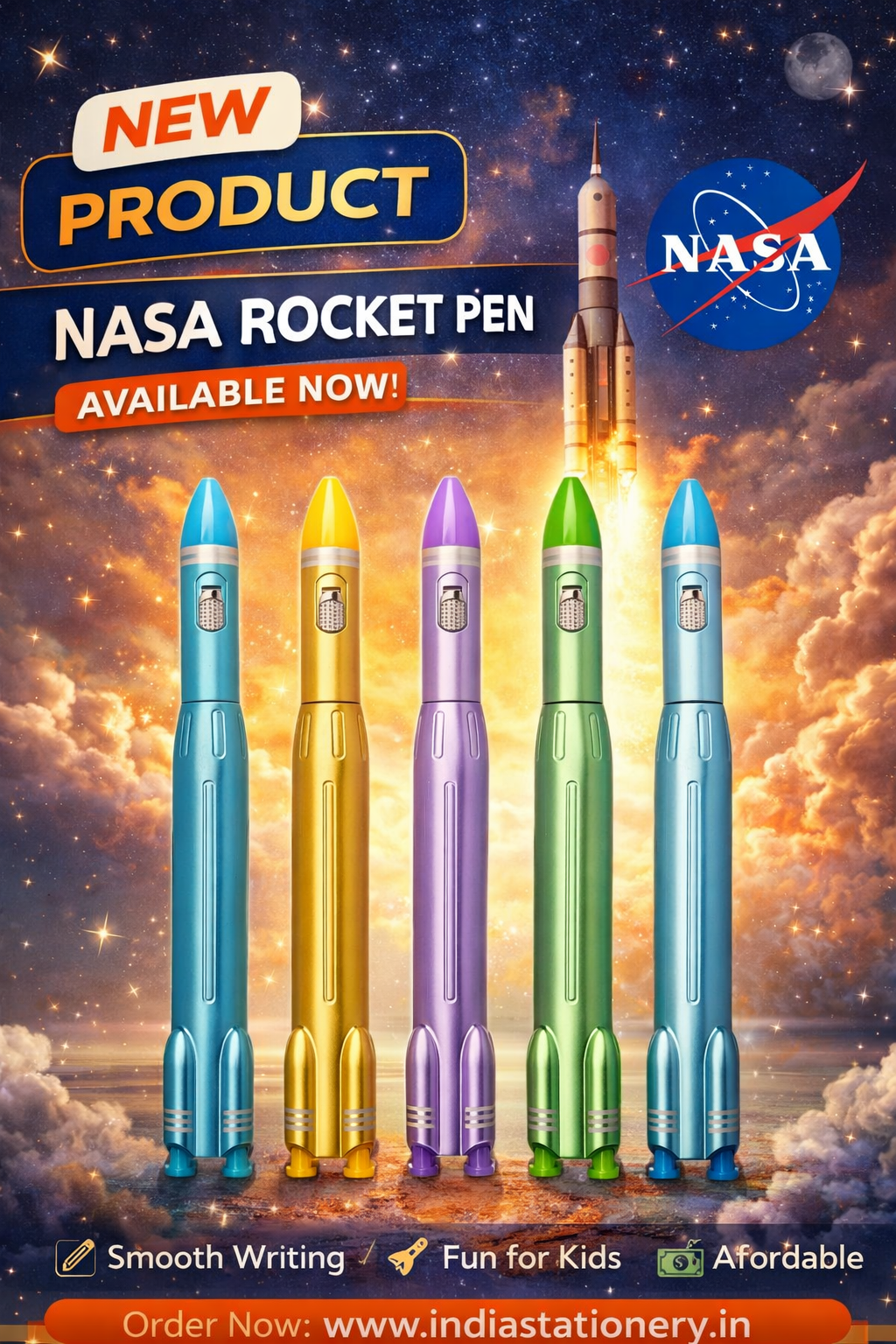 Nasa Rocket Kids Pen Pack of 5