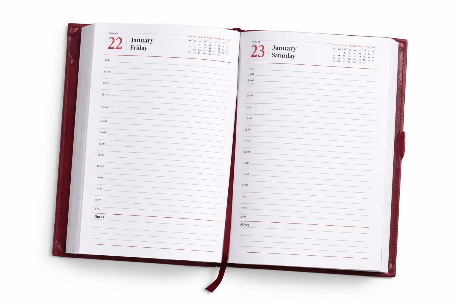 2026 Hard Cover Diary Planner with premium burgundy cover - Image 2