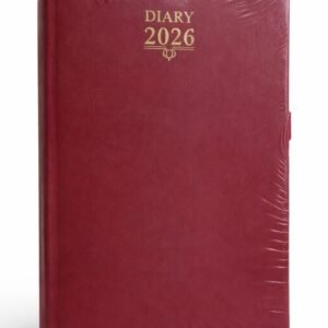 2026 Hard Cover Diary Planner with premium burgundy cover