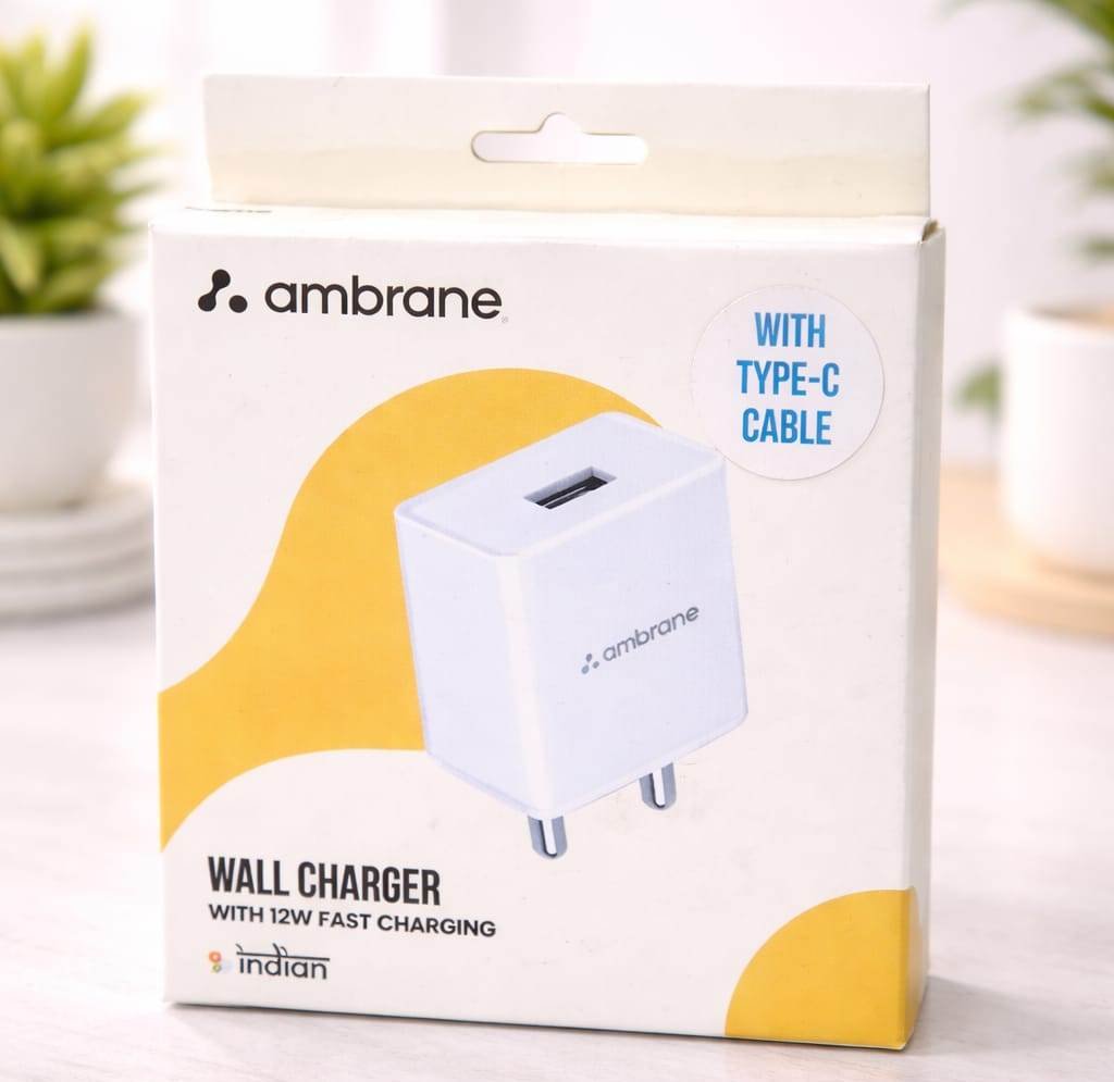 Ambrane 12W Wall Charger with Type-C Cable