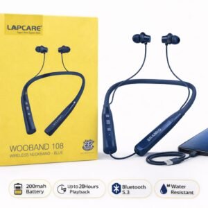 Lapcare Wooband 108 Wireless Neckband (Blue)