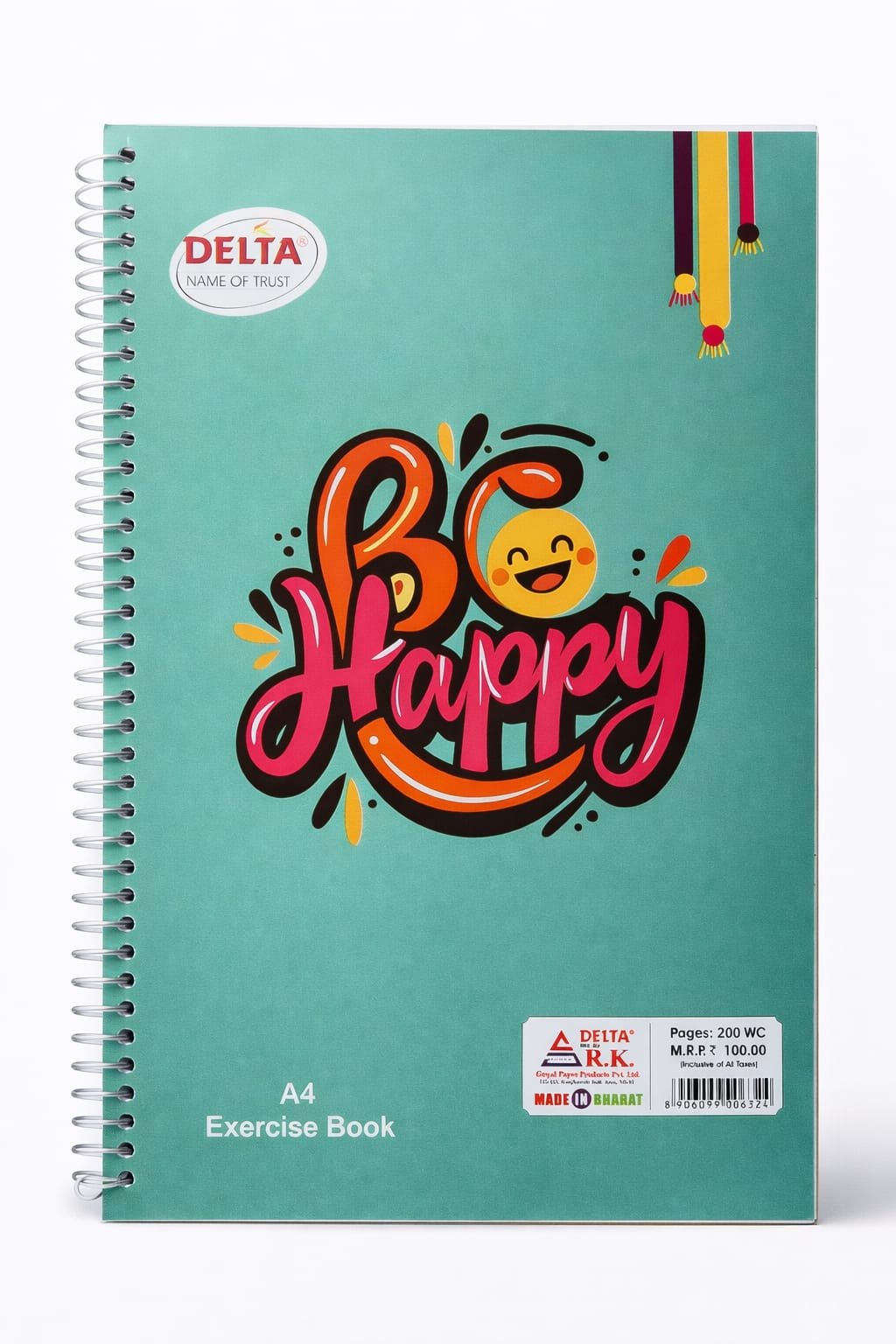 Delta A4 Spiral Notebook 200 Pages