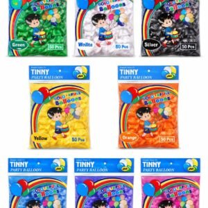 Tinny Colourful Party Balloons 50 Pcs Pack – Latex Balloons for Birthday Party Decoration (8 Colour Options)