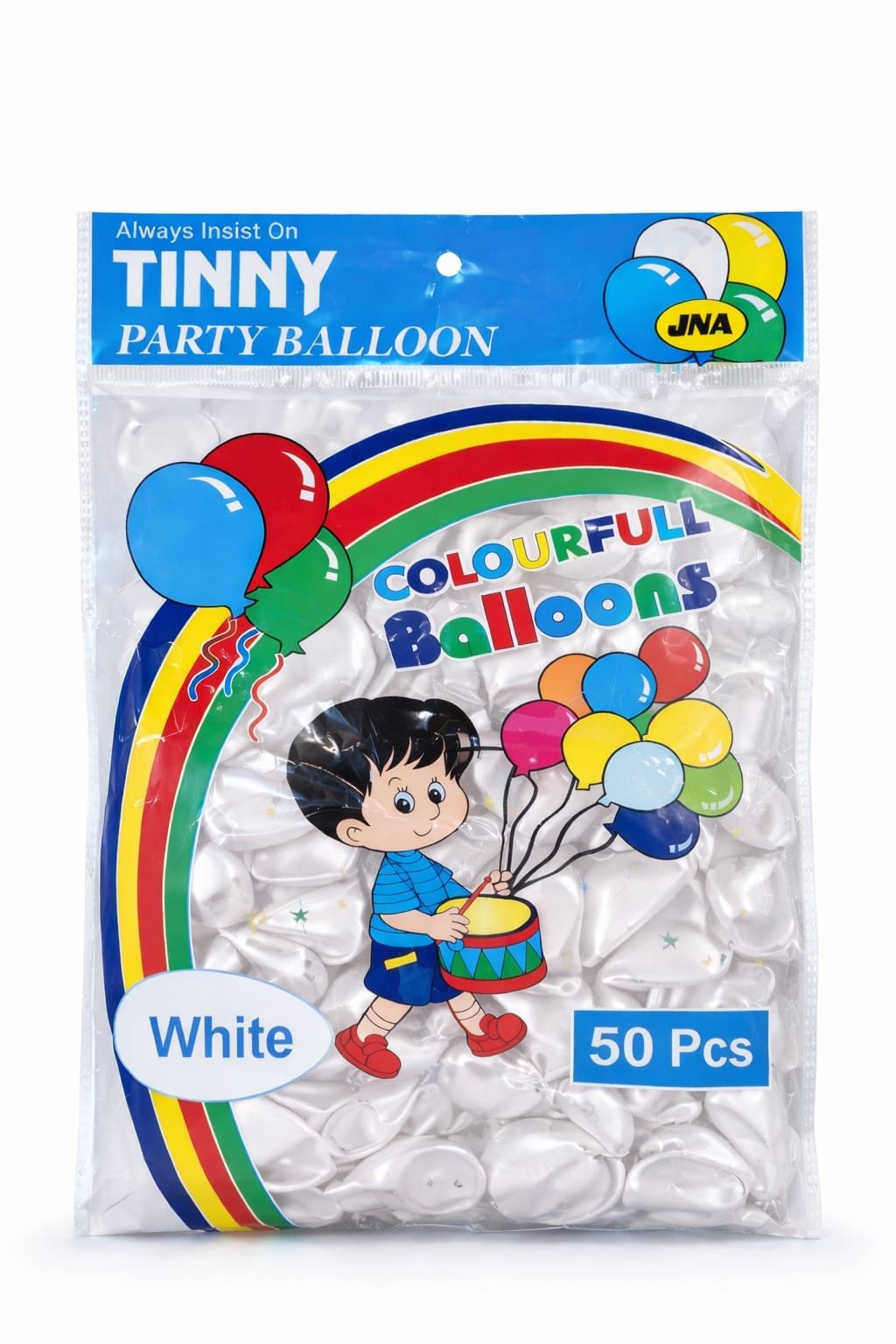 Tinny White Party Balloons 50 Pcs Pack – Latex Decoration Balloons for Birthday, Wedding, Anniversary & Event Decoration